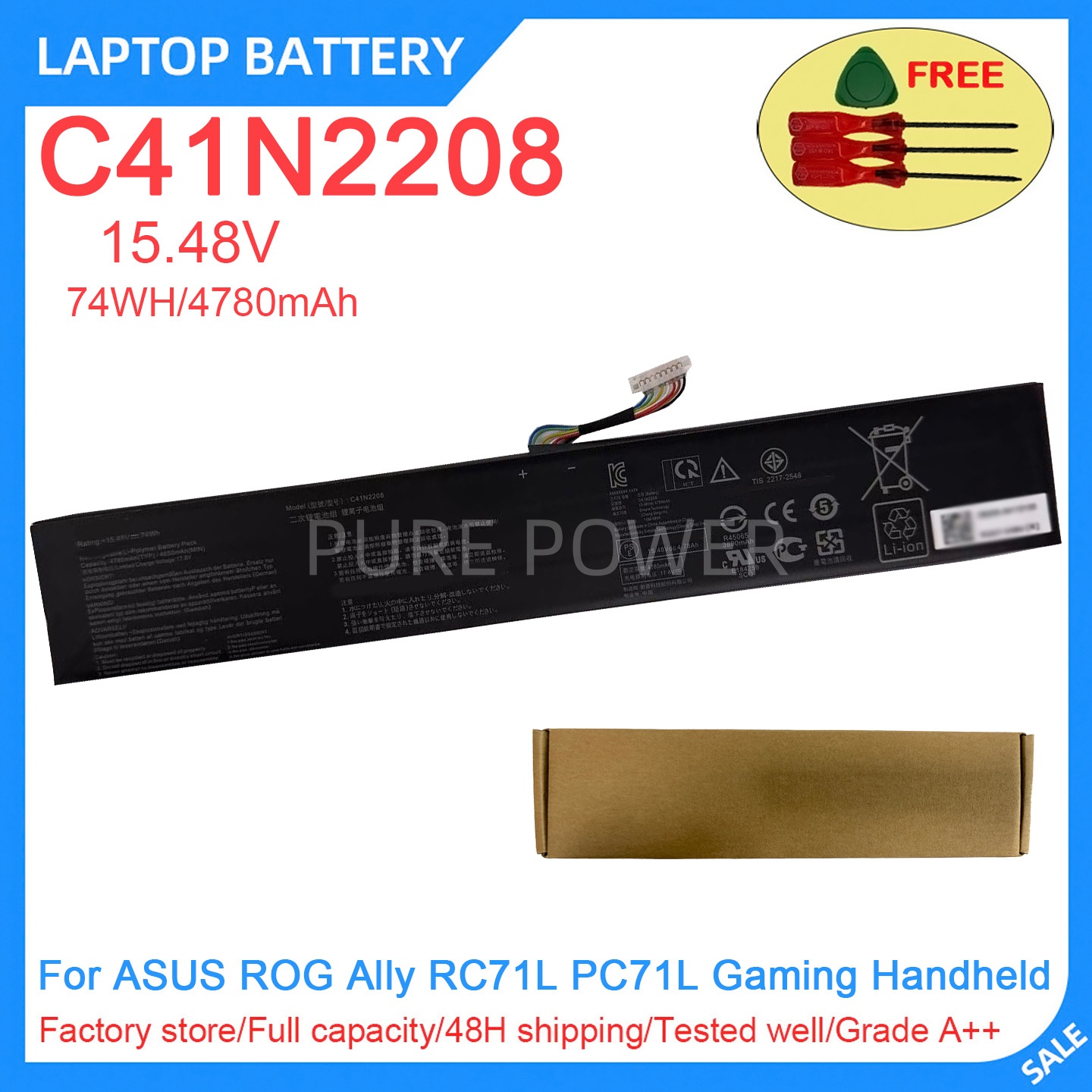 Pc Gaming Rog - Новая батарея для ноутбука C41N2208 15.48V
