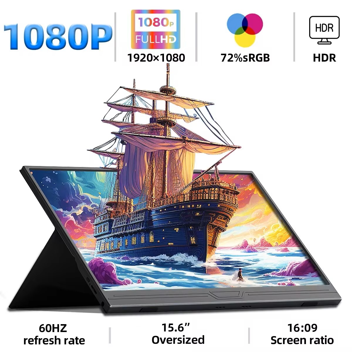 Pc Gaming Gigabyte - ZSUS 15,6-дюймовый портативный монитор 1080P HDR