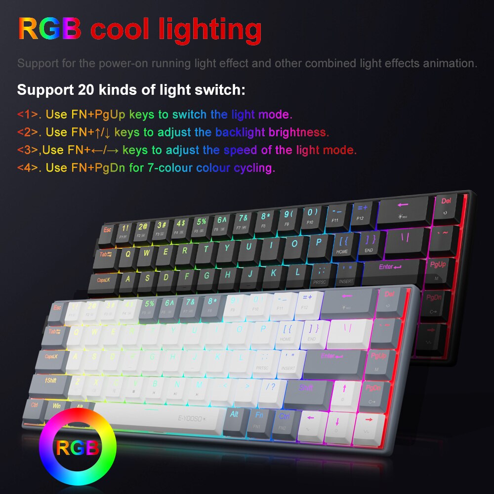 E-YOOSO A68 RGB Mini Slim USB  – обзор и цена Pc Gaming Pink